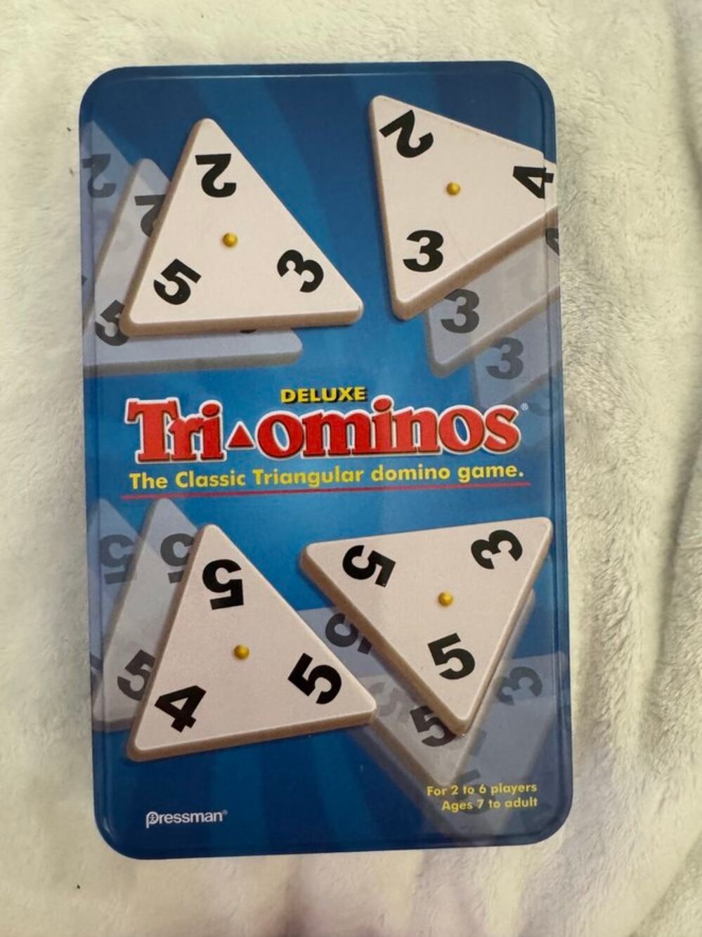 Deluxe Tri-Ominos Pressman 2011 Game - Complete 56 Tiles and instructions